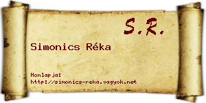 Simonics Réka névjegykártya